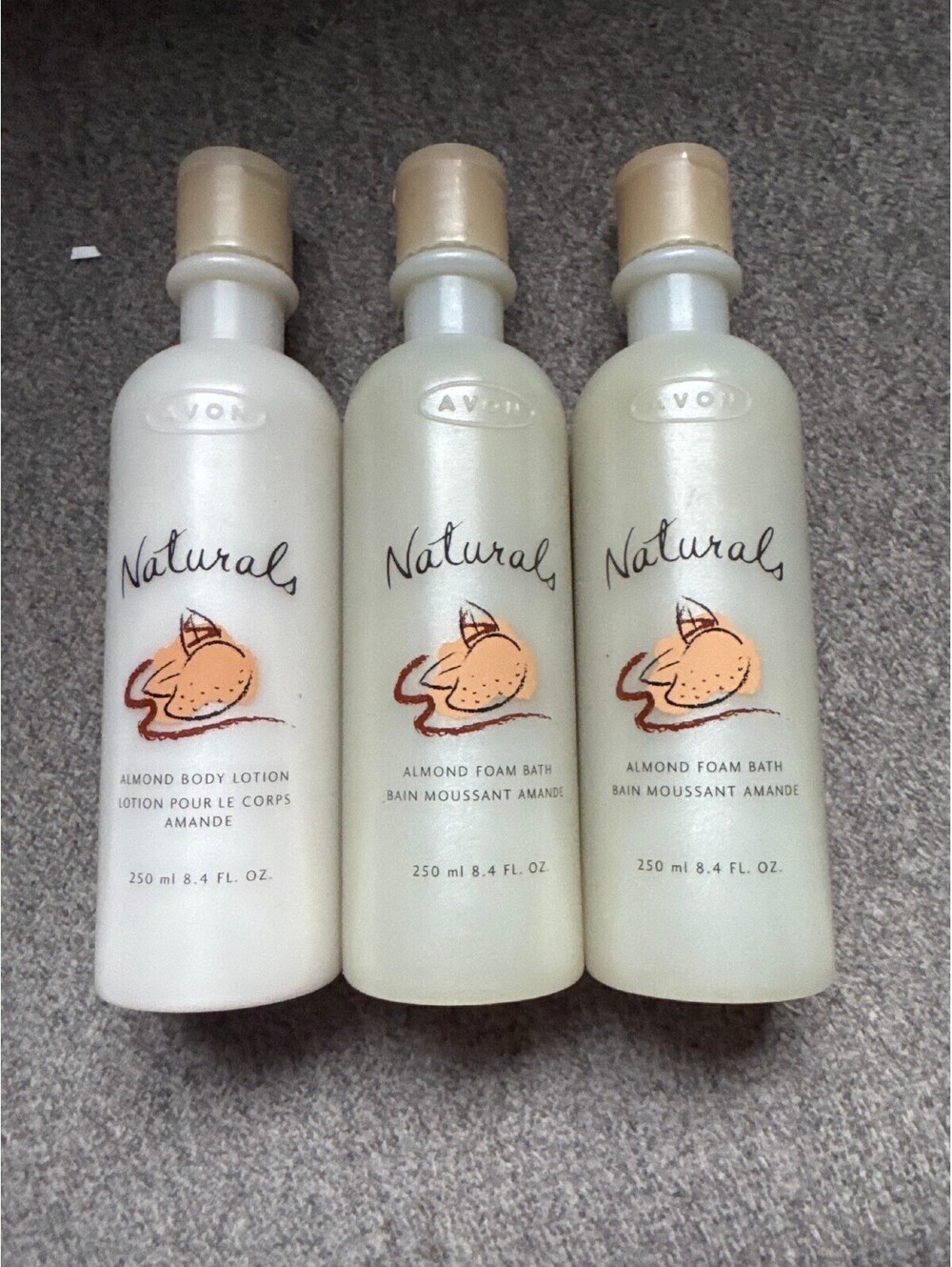Avon Naturals Almond Body Lotion Foam Bath Lot of 3 Discontinued 8.4oz